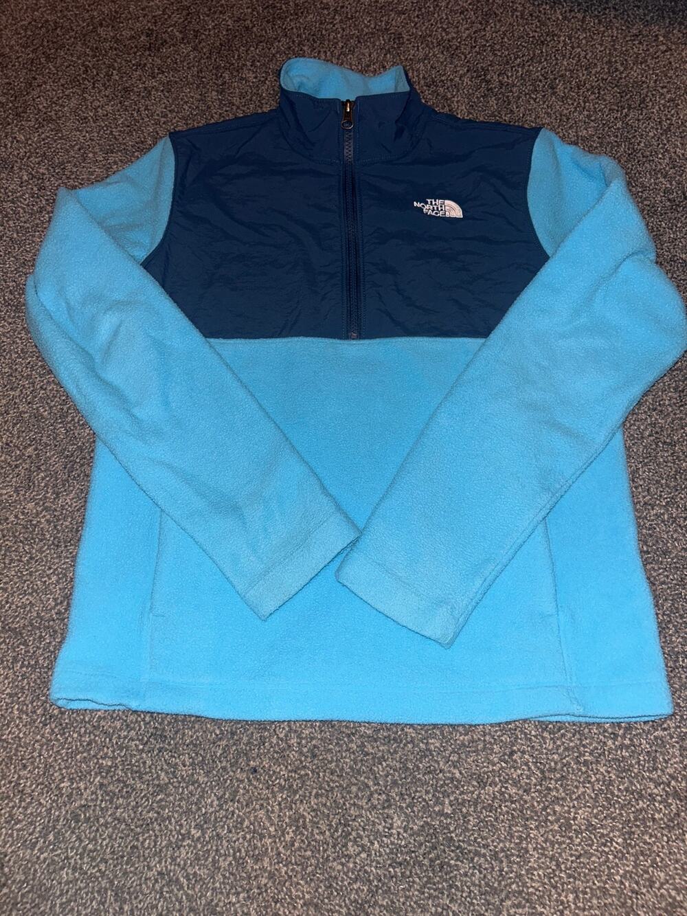 The North Face Tundra Jacket Kids Large Blue Fleece Long Sleeve 1/4 Zip